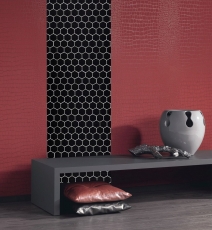 Muestra de mano mosaico azulejo cerámica hexágono negro brillante ducha splashback azulejo espejo MOS11B-0302_m