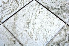 Muestra de mano mosaico azulejo cerámica efecto piedra estructura gris claro azulejo backsplash cocina MOS22-HWA9LG_m