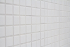 Muestra de mano mosaico azulejo cerámica BLANCO MATT pared azulejo backsplash cocina baño ducha MOS18-0111_m