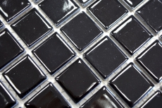 Muestra de mano mosaico azulejo cerámica NEGRO GLOSSY pared azulejo backsplash cocina MOS18-0302_m