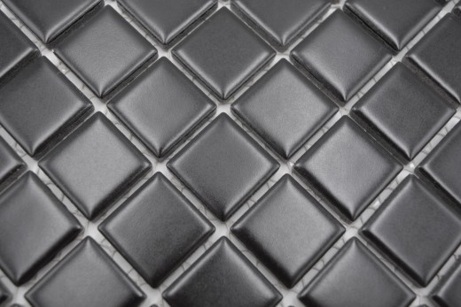 Muestra de mano mosaico azulejo cerámica NEGRO MATE backsplash pared azulejos cocina MOS18-0311_m
