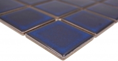 Muestra de mano mosaico azulejo cerámica azul cobalto azul oscuro brillante backsplash MOS14-0405_m