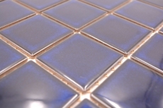Muestra de mano mosaico azulejo cerámica azul cobalto azul oscuro brillante backsplash MOS14-0405_m