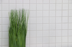 Muestra de mano mosaico azulejo cerámica blanco brillante azulejo espejo baño pared MOS16B-0101_m