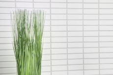 Muestra de mano mosaico azulejo cerámica varillas blanco brillante azulejo backsplash cocina MOS24-0102_m