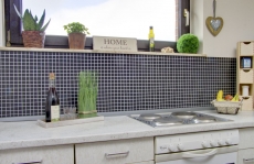 Muestra de mano mosaico azulejo cerámica negro mate azulejo backsplash cocina splashback MOS18D-0311_m