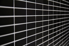 Muestra de mano mosaico azulejo cerámica varillas negro mate mosaico pared cocina splashback MOS24-0311_m