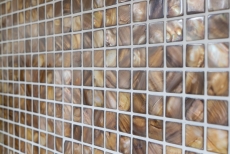 Muestra de mano mosaico azulejo concha beige marrón pared azulejo baño MOS150-SM2569_m