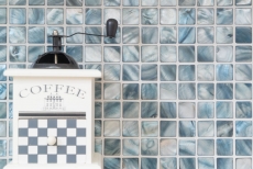 Muestra de mano azulejo mosaico concha azul gris azulejo de pared azulejo de baño MOS150-SM2582_m