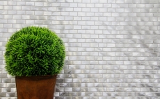 Muestra de mano mosaico azulejo aluminio plata Ladrillo aluminio alu Azulejo backsplash cocina MOS48-0204_m