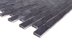 Muestra de mano mosaico azulejo aluminio ladrillo aluminio negro azulejo backsplash cocina MOS48-0304_m