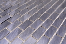 Muestra de mano mosaico azulejo aluminio ladrillo aluminio negro azulejo backsplash cocina MOS48-0304_m