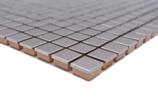 Muestra de mano mosaico azulejo acero inoxidable plata acero brillante azulejo backsplash cocina MOS129-15G_m