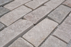 Muestra de mano mosaico azulejo cuarcita piedra natural ladrillo cuarcita cocina splashback beige gris MOS36-0208_m