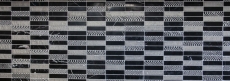 Muestra de mano mosaico azulejo mármol piedra natural rectángulo piedra talla plata negro MOS40-STN89_m