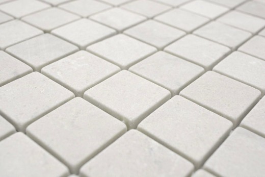 Muestra de mano mosaico azulejo mármol piedra natural blanco Botticino Anticato MOS42-0104_m