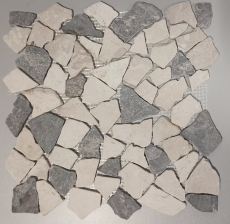 Muestra de mano mosaico azulejo mármol piedra natural gris beige cantera Ciot gris Botticino MOS44-0108_m