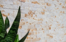 Muestra de mano mosaico piedra pared mármol piedra natural Ladrillo Splitface soleado beige 3 D MOS42-X3D46_m