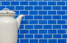 Mano muestra mosaico cocina splashback cuarzo compuesto piedra artificial Ladrillo Artificial azul MOS46-ASMB5_m
