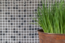 Muestrario de mano mosaico ECO Reciclaje GLAS Esmalte vidrio gris-marrón mate MOS140-05G_m