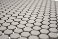 Muestra de mano mosaico ECO Reciclaje GLAS Hexágono Esmalte crema mate MOS140-HX13C_m