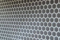 Muestra de mano mosaico ECO Reciclaje GLAS Hexágono Esmalte gris-marrón mate MOS140-HX15G_m