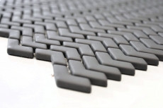Muestrario de mano mosaico ECO Reciclaje VIDRIO espiga esmalte gris-marrón mate MOS140-HB35G_m