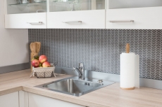 Muestrario de mano mosaico ECO Reciclaje VIDRIO espiga esmalte gris-marrón mate MOS140-HB35G_m