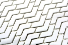 Muestrario de mano mosaico ECO Reciclaje VIDRIO espiga esmalte blanco mate MOS140-HB37W_m