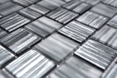 Muestra de mano mosaico mosaico de vidrio translúcido Estructura de cristal negro claro esmerilado MOS68-CF41_m