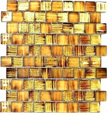 Muestra de mano mosaico azulejo Mosaico de vidrio translúcido Estructura de cristal marrón claro esmerilado MOS78-CF85_m
