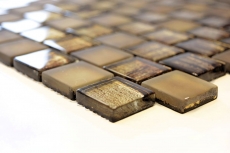 Muestra de mano mosaico azulejo Mosaico de vidrio translúcido Estructura de cristal marrón claro esmerilado MOS78-CF85_m