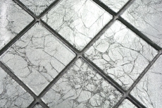 Muestra de mano azulejo mosaico Mosaico de vidrio translúcido Estructura de plata cristal BAÑO WC Cocina PARED MOS68-4SB21_m