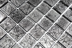 Muestra de mano mosaico azulejo Mosaico de vidrio translúcido Estructura de cristal negro MOS63-CM-4BL12_m