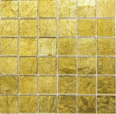 Muestra de mano mosaico azulejo Mosaico de vidrio translúcido Estructura de oro cristal MOS120-0746_m