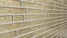 Muestra de mano mosaico mosaico de vidrio compuesto translúcido Crystal Chic oro MOS86-8CGO_m