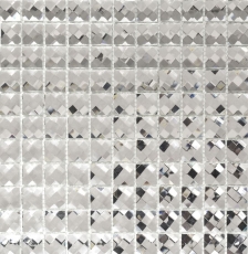 Muestra de mano mosaico azulejo cristal translúcido cristal mosaico cristal brillo plata MOS130-0208_m