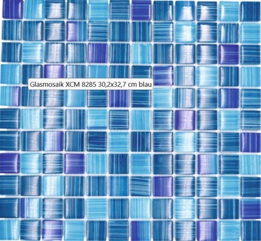 Muestra de mano mosaico azulejo Mosaico de vidrio azul translúcido Azul cristal MOS74-0409_m