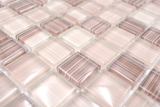 Muestra de mano mosaico azulejo Translúcido streaky beige Mosaico de vidrio Cristal streaky beige MOS74-1209_m