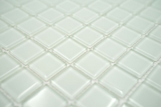 Muestra de mano mosaico azulejo mosaico de vidrio blanco translúcido Cristal blanco mate esmerilado MOS60-0111_m