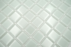 Muestra de mano mosaico azulejo mosaico de vidrio blanco translúcido Cristal blanco mate esmerilado MOS60-0111_m