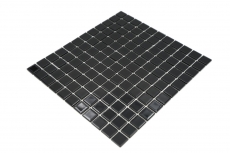 Muestra de mano mosaico azulejo Translúcido negro Mosaico de vidrio Cristal negro MOS60-0304_m