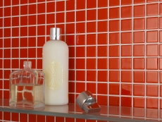 Muestra de mano azulejo mosaico Azulejo backsplash Translúcido rojo Mosaico de vidrio Cristal rojo BAÑO WC Cocina PARED MOS60-0904_m