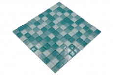 Muestra de mano azulejo mosaico Verde translúcido Mosaico de vidrio Verde cristal BAÑO WC Cocina PARED MOS72-0602_m