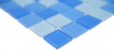 Muestra de mano mosaico azulejo Translúcido azul claro Mosaico de vidrio Cristal azul claro BAÑO WC Cocina PARED MOS62-0404_m