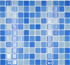 Muestra de mano mosaico azulejo Translúcido azul claro Mosaico de vidrio Cristal azul claro BAÑO WC Cocina PARED MOS62-0404_m