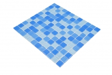 Muestra de mano mosaico azulejo Translúcido azul claro Mosaico de vidrio Cristal azul claro BAÑO WC Cocina PARED MOS62-0404_m