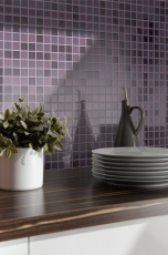 Muestra de mano azulejo mosaico Translúcido púrpura Mosaico de vidrio Cristal púrpura BAÑO WC Cocina PARED MOS62-1104_m