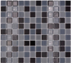 Muestra de mano mosaico azulejo Translúcido negro Mosaico de vidrio Cristal negro BAÑO WC Cocina PARED MOS62-0208_m