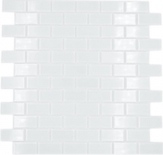 Muestra de mano azulejo mosaico Translúcido blanco Ladrillo Mosaico de vidrio Cristal blanco BAÑO WC Cocina PARED MOS66-0102_m